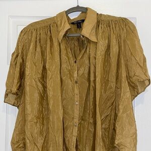 Puff - Sleeve Button Down Blouse